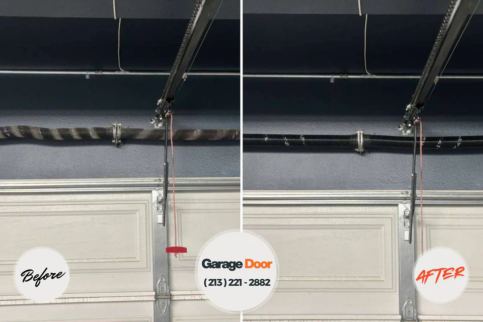 Before and after: garage door repair Wahoo, NE